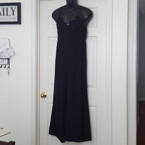 Love Tree Los Angeles Size L Jump Suit Women Black Rompers Tie Neck Stylish